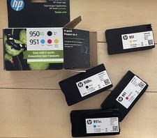 4-PACK HP GENUINE 950XL BLACK  Cyan  951 COLOR INK OFFICEJET PRO 8100 Open Box