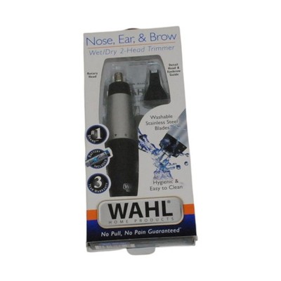 WAHL Nose Ear Eyebrow Neckline Wet/Dry BATTERY Precision 2-HEAD Rotary TRIMMER