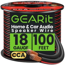 GEARit 18 Gauge CCA Car Audio Speaker Wire Bulk 2-Conductor - 100ft