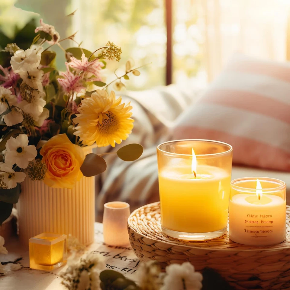Small Citronella Candles Outdoor and Indoor, Yellow Soy Wax Votive Candles for P - Image 2 of 2