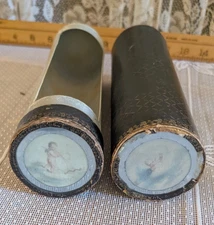 Victorian 1800's Mystery Cylinder Tube Box  Mourning Maybe Angelic Scene Lot # 1