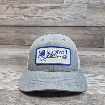 Icy Strait Seafood Inc Hat Cap Adult Mens Adjustable Snapback Trucker Meshback 
