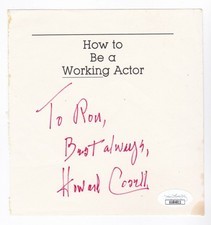 Howard Cosell Signed “How to be a Working Actor” Autograph Page JSA