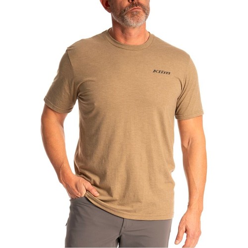 Klim Guts N' Glory Tri-Blend T-Shirt - Coyote Brown Heather/Asphalt, X-Large - 第 2/5 張圖片