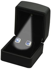 LED Earring Jewelry Gift Box for Wedding, Proposal, Black Earring Box
