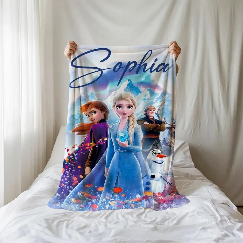 Personalized Disney Elsa Fleece Blanket