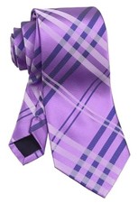 Men's Ties Tartan Plaid Stripe Formal Business Wedding One Size Lilac Purple
