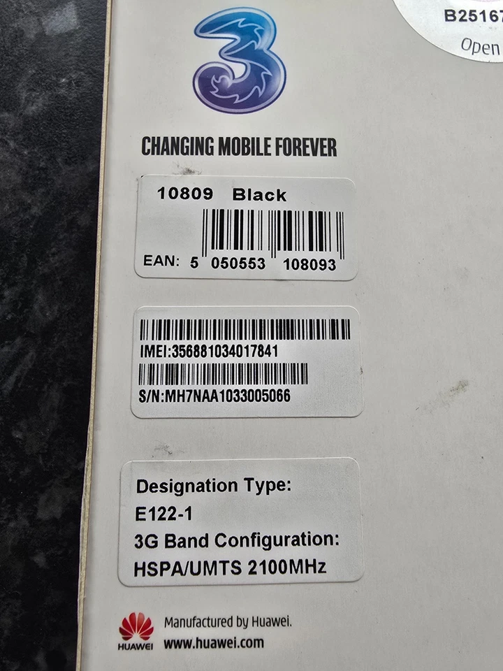 NEW SEALED HUAWEI E122 Black Wireless USB Modem 3G Moblie Broadband Dongle - Image 4 of 4