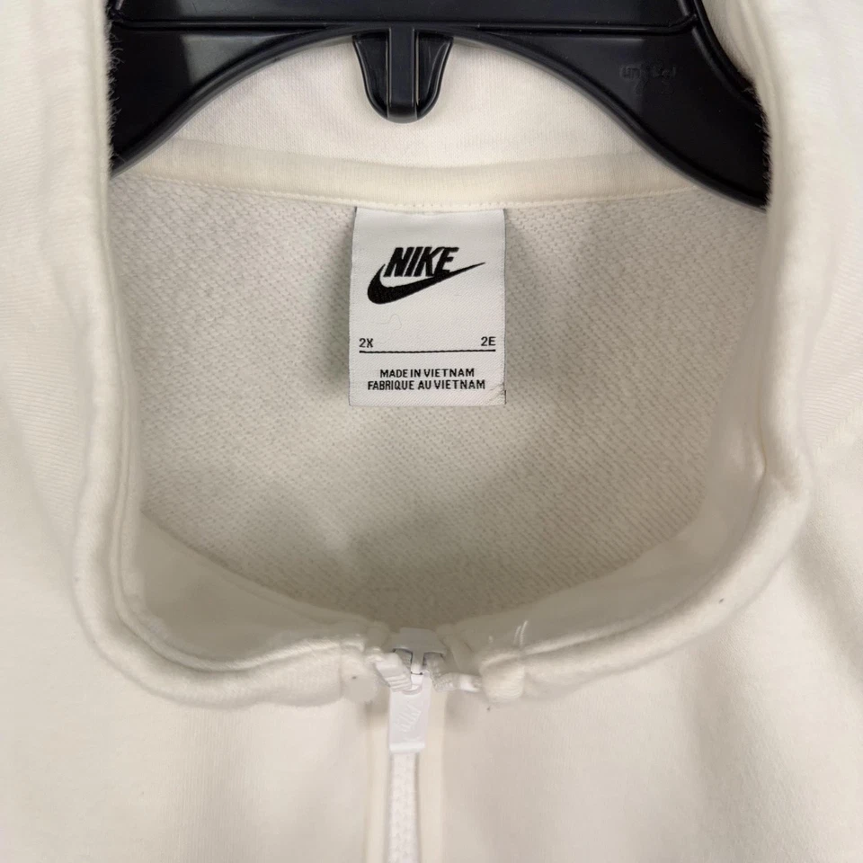 Nike Sudadera Para Hombres 2XL Blanco Cuarto Cremallera Pullover Swoosh Bordado Bolsillo Foto 4 de 4