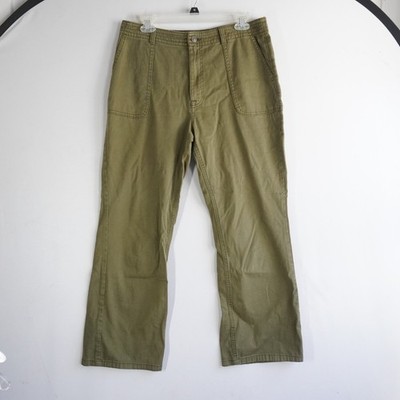 Prana Women Olive Green Utility Capri Pants 12 Gorpcore Casual Outdoor Hiking
