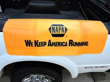 Vintage NAPA Auto Parts Fender Cover We Keep America Running Neon Orange USA