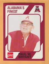 Paul Bear Bryant Alabama Crimson Tide 1989 Card #200