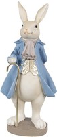Clayre & Eef 6PR4017 Deko-Kaninchen Beige Blau 12X9X26 Cm