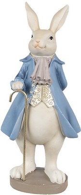 Clayre & Eef 6PR4017 Deko-Kaninchen Beige Blau 12x9x26 cm