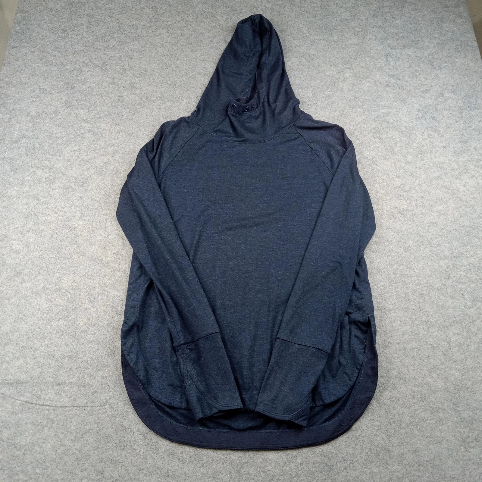 Athleta Hoodie Womens Medium Blue Lightweight Pullover Longline Athletic Top