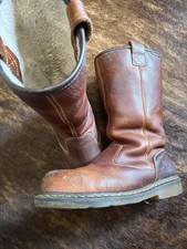 Rare Dr Martens Rigger Boots Doc Martin Brown Leather Mens UK 8 EU 42