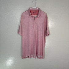 Johnnie-O Polo Shirt Mens XL Pink Geometric 1957 Golf Performance Stretch UPF 50