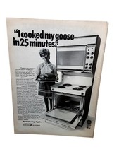 1970 General Electric Versatronic Range Vintage Magazine Print Ad Oven