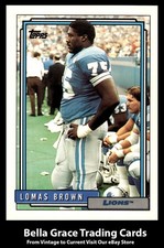 1992 Topps Lomas Brown #592 Detroit Lions NFL Football