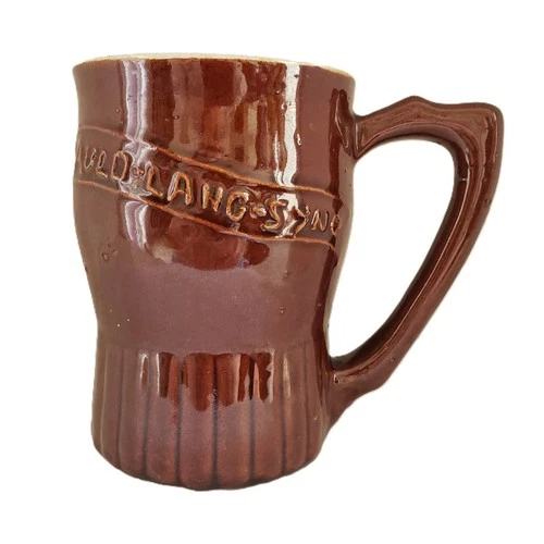 Auld Lang Syne Stoneware Tankard Beer Mug Dutchess Cheese NY Advertisement Vtg