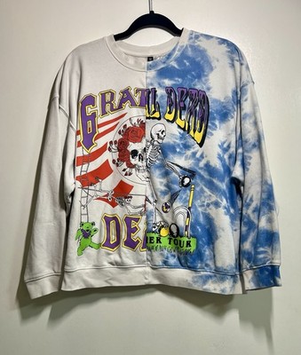 H&M Grateful Dead Split Tie Dye Sweatshirt Large Oversized Crewneck Deadhead