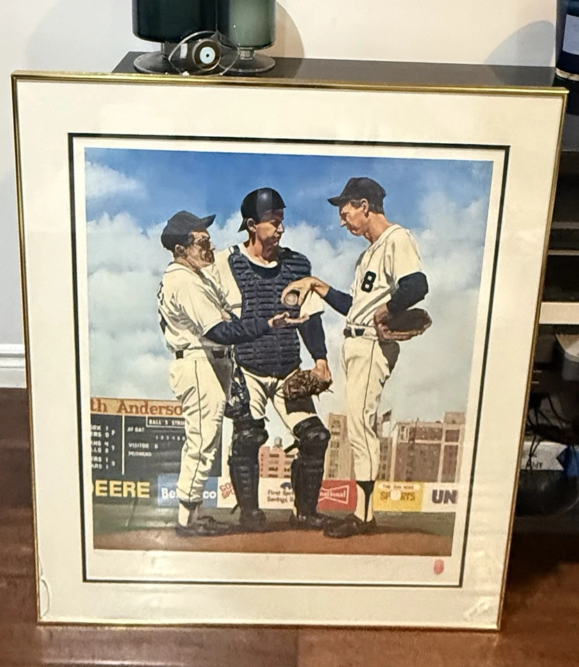 Litografía de béisbol firmada por Brent Benger “The Hook” 488/500 con huella digital años 90 Foto 2 de 4