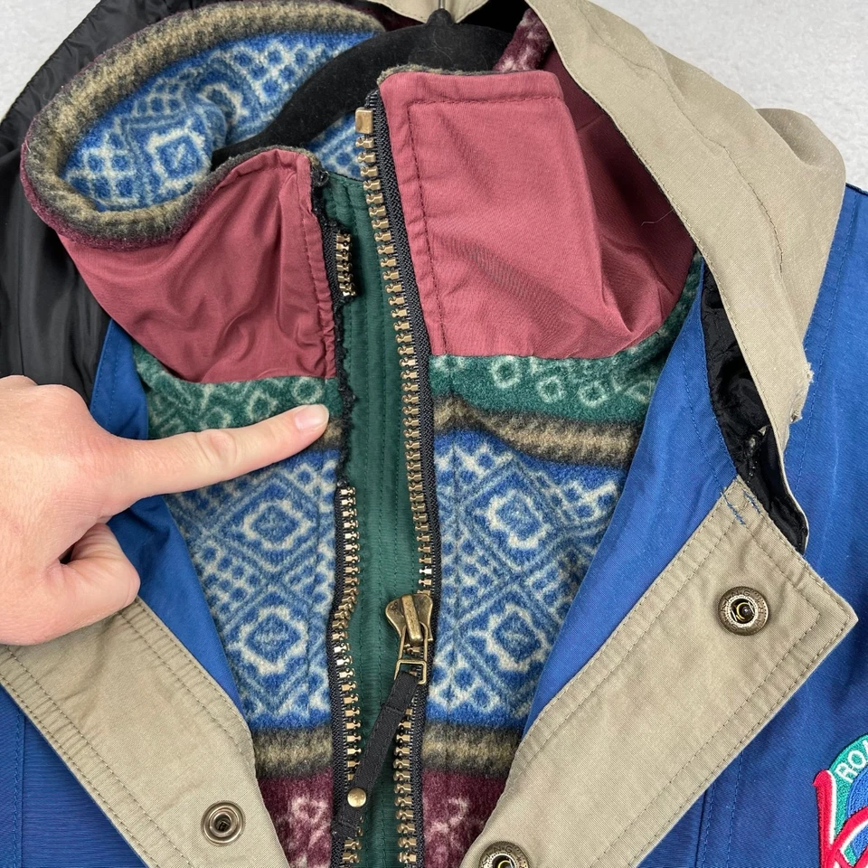 Vintage Obermeyer Pullover Jacket Mens Medium Aspen Anorak 90s Skiwear Fleece - Image 3 of 4