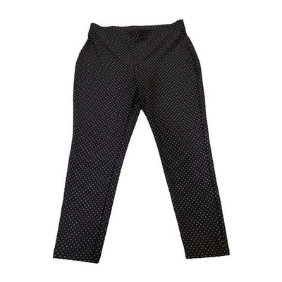 Chicos Womens Black White Polka Dot Casual Pants Stretch Chicco Sz 1 Size 8 Crop