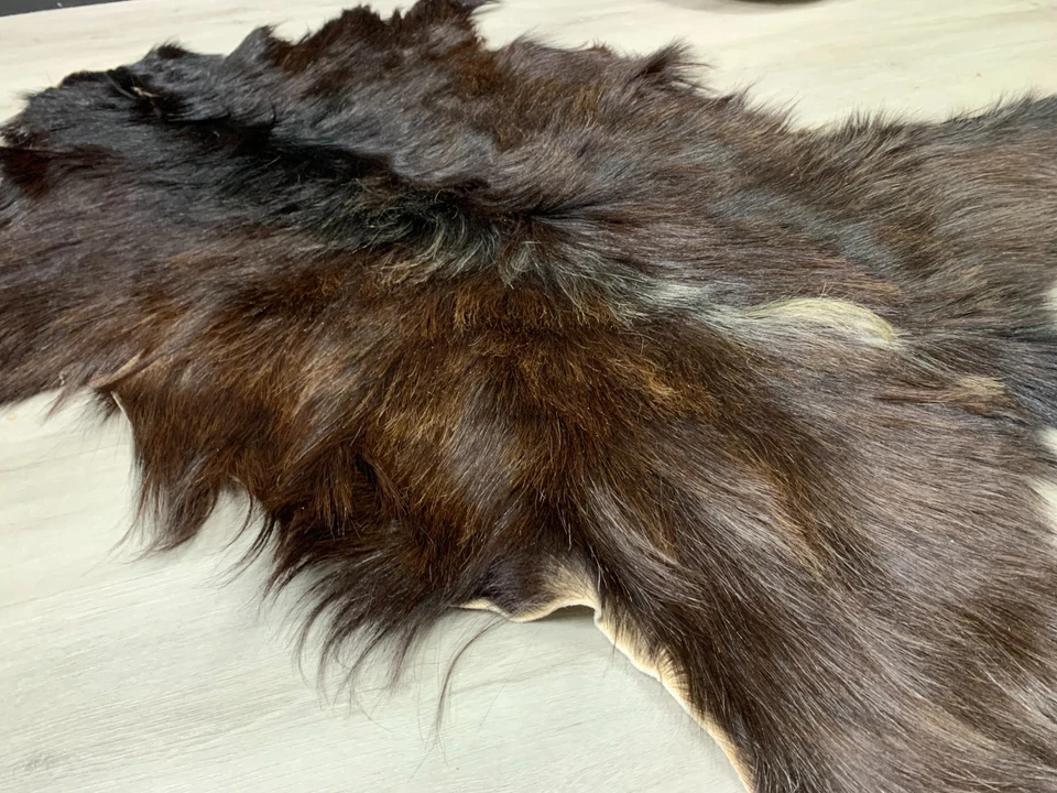 Alfombra de piel de cabra natural, alfombra de piel de cabra real, decoración de piel de cabra de cuero genuino Foto 4 de 4