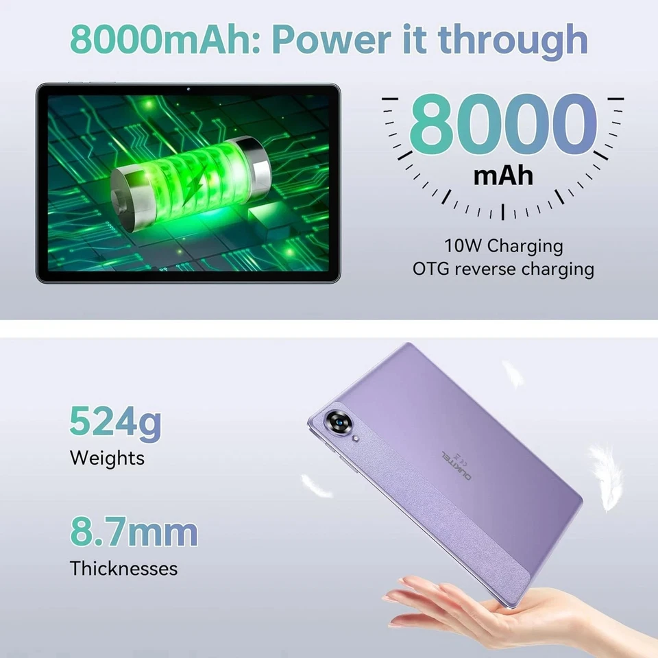 OUKITEL OT11 4G Tablet 11 Zoll 8000mAh 13MP+5MP 16GB+128GB/1TB Android 14 Tablet - Bild 3 von 4