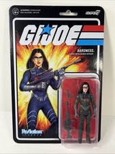 GI Joe Super7 Baroness Cartoon V2 Reaction Joe Action Figure Grey Cobra Intel