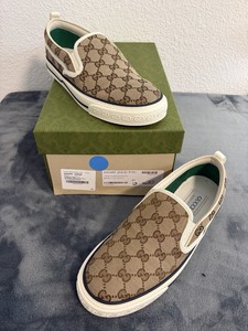 Brand New Men Gucci Tennis 1977 Slip-on Sneakers Beige Sneakers Sz 6.5 (US 7) GUCCI - Tennis 1977 Monogrammed Canvas Slip-On Sneakers  main image 3