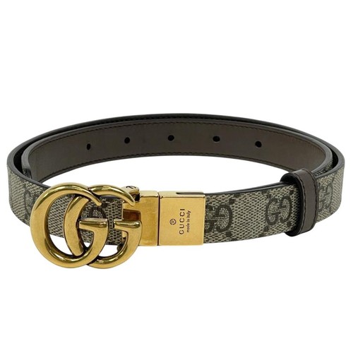 GUCCI GG Marmont Reversible Slim Belt Beige Used