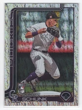 #196 2025 Topps Holo Foil Aaron Schunk Rookie Colorado Rockies