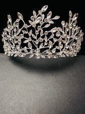 1980s Silver and Rhinestone Heavy Tiara/Crown/Headware