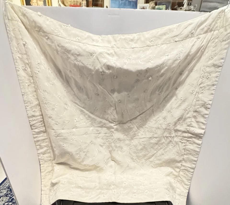 Ralph Lauren Whitehall Silk Cream Jacquard  Embroidery Pillow Sham 28” & Pillow! - Image 4 of 4