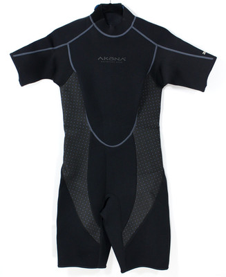 NWT Akona Women s 3mm Neoprene Shorty Wetsuit Back Zip Black 11/12 Dive Gear