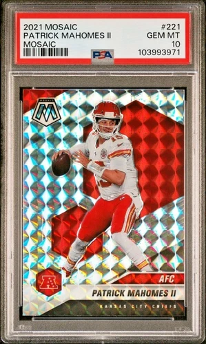 Patrick Mahomes PSA 10 Mosaic Prizm AFC Variation 2021 Panini Mosaic #221 Chiefs