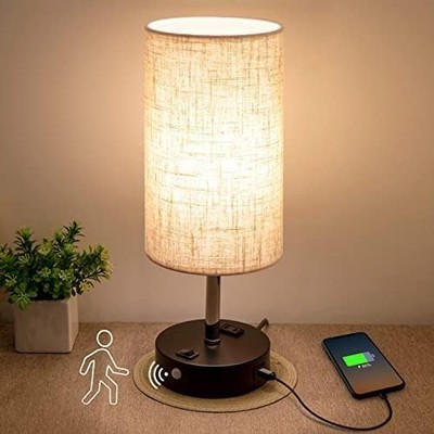 Table Lamp W/ Motion Sensor & Constant on Mode USB Lamp Include Warm White Bulb