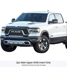 For Ram 1500 19-24 APG 2-Pc Black 8x6 mm Horizontal Billet Main Grille