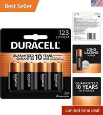 Brand New CR123A 3V Lithium Battery, 4 Pack, High Power for Security  Home A...