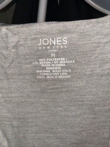 Jones New York Long Sleeve Blouse Gray Top Hooded Slouch Neck Size M - Picture 3 of 11