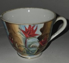 Vintage Wyoming Souvenir Tea Cup Hand Painted Indian Paint Brush Japan S-236