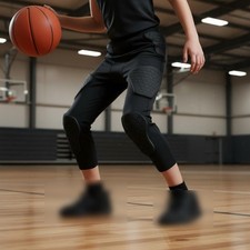 Hexagon Knee Guard Pants Foam Padding Compression Tights with Knee Pads