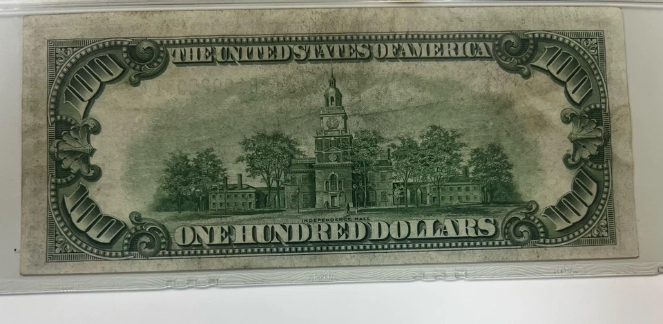 PMG 1934 $100 Bill New York FRN Julian & Morgenthau Note EPQ 63 #10025081 - Image 2 of 2