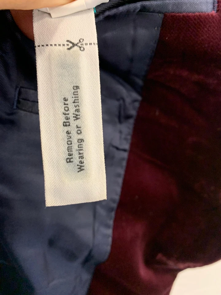 Blazer de terciopelo J.Crew Ludlow para hombre 38R borgoña granate abrigo deportivo chaqueta #132 Foto 4 de 4