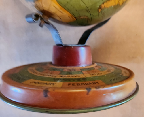 Vintage Ohio Art Co World Globe Zodiac Signs & Seasons Tin Free Shipping - Picture 5 of 6