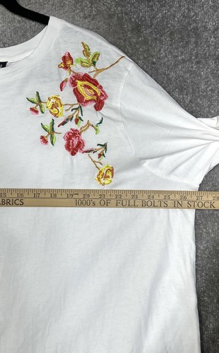 ASOS Design Embroidered Floral Short Sleeve Tee Shirt Dress Womens Size 26 Curve - Picture 8 of 9