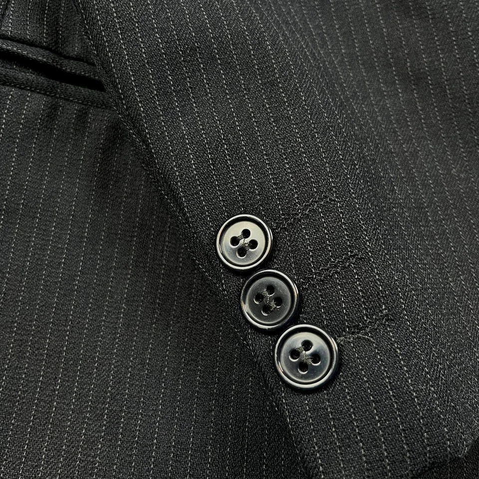 Daniel Hechter Traje Chaqueta Hombre Grande 50 Lana Negro Rayas Sólido Casual... - Imagen 4 de 4