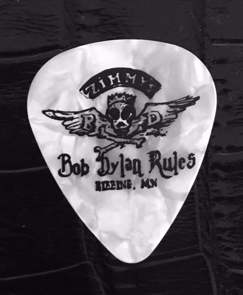 Bob Dylan Rules Zimmy s Guitar Pick Hibbing Minnesota White Pearl Thin